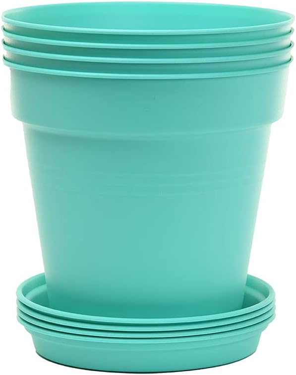 Mintra Home Garden Pots - Flowers, Herbs, Plants, Indoor, Outdoor, Colorful, Wholesale, Bulk (Assorted 6pk, 17cm Diameter (6.6in))