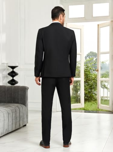 Image of Mens Suit Slim Fit 3 Piece Double Breasted Suit Men Formal Wedding Tuxedo | Suits for men,blazer vest pants set,prom party groom suits,one button,lightweight,graduation homecoming outfit