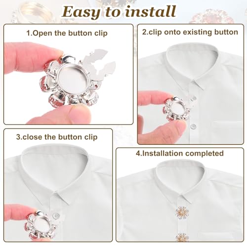 Boutons à coudre amovibles et cache-boutons strass PATIKIL pour customisation textile - 5