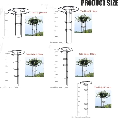 Pionowa kratka ogrodowa na rośliny pnące, odporna na rdzę klatka podtrzymująca parasol dla róż glicynii i winorośli, 180 cm, stojak na rośliny i stojak na kwiaty