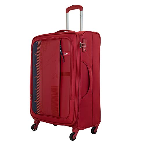 Image of Skybags Polyester Softsided Check-in Luggage 70.5 Cm Polyester Soft 4 Spinner Suitcase (Red, Stairw71Crd)