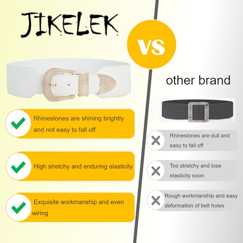 Sparkly Wide Stretchy Rhinestone Waist Belt for Women Vintage Bling Elastic Buckle Belt for Ladies Dresses3