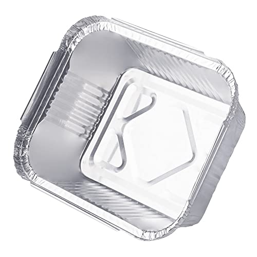 Miamex 25 Einweg-Schalen aus Aluminium, mit Deckel, für den Transport von Lebensmitteln – Einfrieren – Grill – Backen im Backofen – Kochen (250 ml)