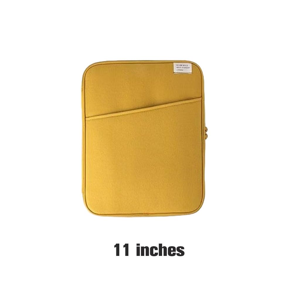 Juego de 10 fundas para tablet, ordenador portátil, teclado, cierre de cremallera, organizador de ratón, oficina, viajes, negocios, amarillo, 28,9 cm