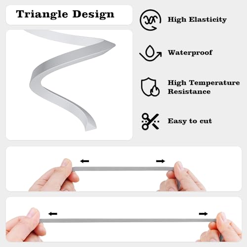 Image of U0U Backer Rod 1 /4 Inch,Triangle EPDM Rubber Backer Rod,Gery Concrete Crack Filler Caulk Saver for Driveway and Wall Cracks