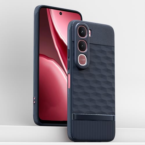 Image of Pikkme Back Cover for Vivo Y31 5G Camera Protection 3D Hexa Cube Design Silicone Protective Bumper Case (Blue)