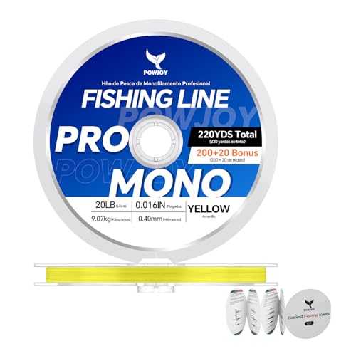 Image of Monofilament Fishing Line with Knot Guide Card, Tangle-Free Snap Ring for No More Mess, Low Memory Smooth Casting Nylon Mono String, 15 /20 /30 /50 /80LB, 220-1050 Yards