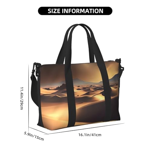 Travel Duffel Bag for Men Gym Bag, Sahara Desert Luggage Bag with Shoulder Strap, Large Gym Tote Bag for Women, Weekender Overnight Bag, Foldable Carry on Bag for Airplane3