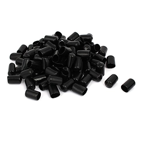 Aexit 12.5mm Inner Luer Fittings Dia Rubber Hose End Cap Screw Thread Protector Cover Black Luer Cap Fittings 100 pcs
