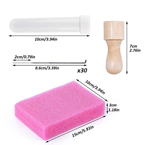 30Pcs Felting Needle Kit, Needle Felting Kit, Needle Felting Supplies with Felting Needle, Felting Foam Pad, Felting Starter Kit for DIY - Thumbnail 2