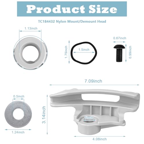 Image of superbobi TC184432 Replacement for Coats Tire Changer Duck Head, Tire Machine Duck Bill 8184426 8184432 184432, Low Profile Nylon Mount /Demount Head Grey, 2-Pack