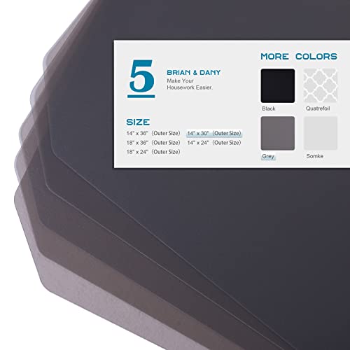 Image of BRIAN & DANY Wire Shelf Liner 14 inch X 30 inch, Heavy Duty Shelf Liners for Wire Shelving, Waterproof Protector Mats, Set of 5, Charcoal