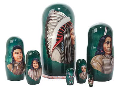 Golden Cockerel Indian Chiefs Nesting Doll 7pc./8''