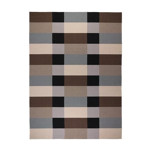Ikea STOCKHOLM – matta, plattvävd, rutig, brun – 250 x 350 cm