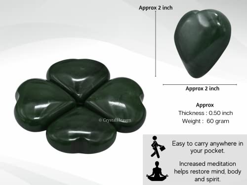 Image of Certified Dark Green Aventurine Crystal Heart Palm Pebbles Stones for Anxiety Stress Relief Massage - AAA Grade Original Healing Gemstone Agate Heart Palm Stone for Yoga Meditation Spiritual