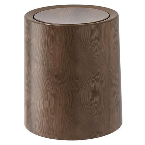 Bote de basura para baño nogal con tapa abatible y cubo desmontable 2