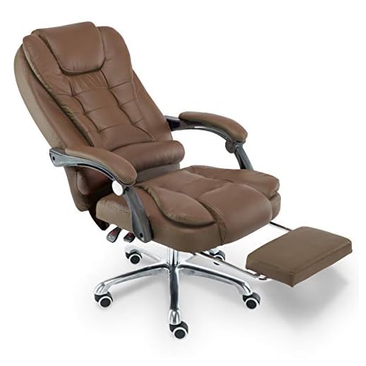 Lenharo Cadeira para Escritório Giratória com apoio para os pés - Marrom - LMS-BY-8436-T3 - Marrom