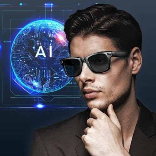 Image of AI Smart Video Glasses with 8MP HD Camera | Live Language Translation, Smart Object Recognition, Bluetooth Calls & Voice Assistant | Comes with 3 Interchangeable Lenses for All-Day Use