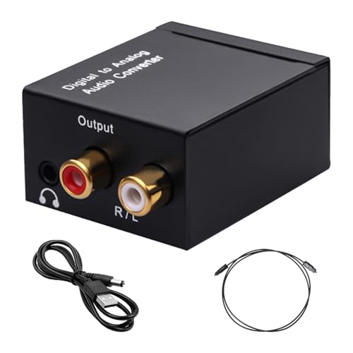 DAC Converter Digital to Analog Audio 192kHz Optical to RCA Converter Toslink Coaxial to RCA L/R 3.5mm Stereo Output with 1m Optical Cable for HDTV DVD PS3/PS4 Blu-ray Players HD Devices