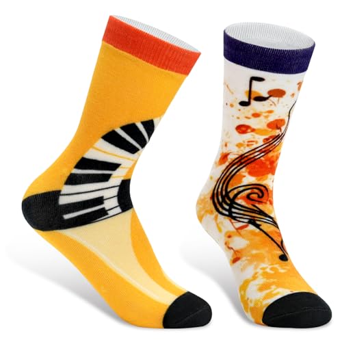 Pcuntslo Novelty Socks for Women Teens Fun Sock Personalised Funny for Mum Dad Gifts Granny Besties for Birthday and Valentines Music Lovers Gifts Piano Socks(UK, Numeric, 6, 9, Regular)