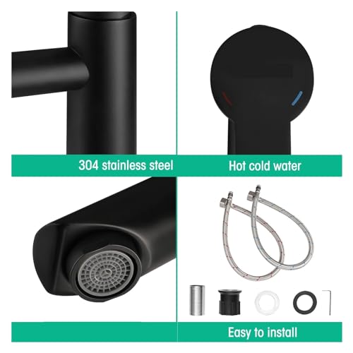 Kitchen faucet robinet de salle de bain noir mat moderne à manche unique