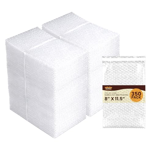 The Boxery 8x11.5" Clear Self-Sealing Bubble Out Bag Pouches -350