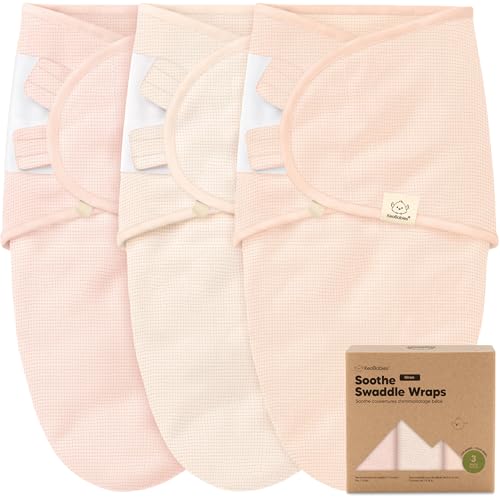 Image of 3-Pack Organic Swaddles for Newborns, Baby Swaddles 0-3 Months (Angelic) | Newborn Swaddle Sleep Sacks, Soft Cotton, Infant, Baby Swaddle Wraps, Girls, Boys, Large Hook & Loop Closure