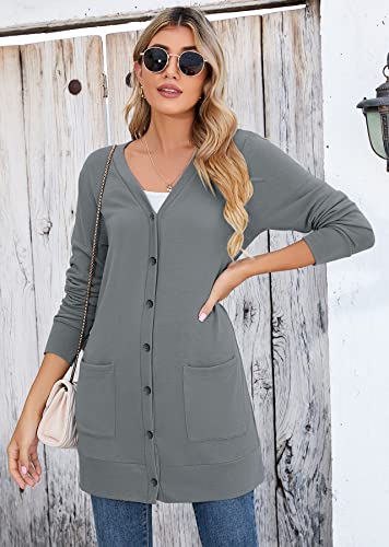 Image of Heymoments Lightweight Open Front Cardigan Sweater for Women Long Sleeve Causal Bolero Button Down Soft Outwear Tops