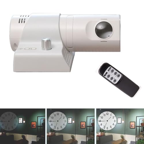 Projektionsuhr, LED Analog Projektor Uhr mit Fernbedienung und 180° Drehbare Projektion für Schlafzimmer und Wohnzimmer
