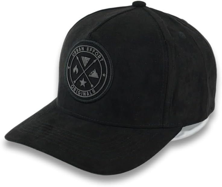 Urban Effort Mesh Back Cap - for Men and Women Baseball Hat 5-Panel Trucker Hat - Great Snapback Closure for Hunting & Hiking (Classic Snapback, Black/Black)