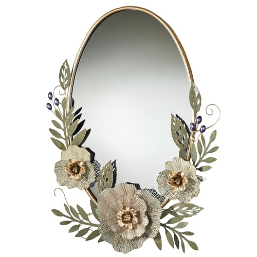 Touch of Class Forever Blooms Pastel Floral Oval Wall Mirror