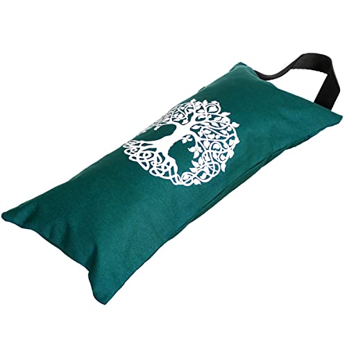Yoga Sand Bag - Cotton Unfilled For Yoga Weights And Resistance Training, Tree Of Life Print (Bottle Green) #TOP2