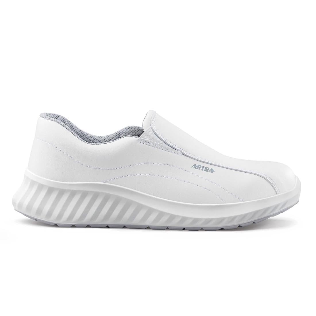 Artra Arica 6207 rutschfeste Slipper, weiße Arbeitsschuhe für MIT Stahlkappe, Lebensmittel, Küche, Klinik, Handwerk S2, SRC (43)