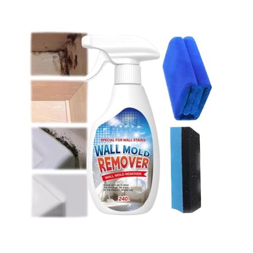 Wall Mold Remover, Highly Effective Removal Spray, 8.12 fl.oz Wall Cleaner Spray, Powerful Multi-Surface Cleaning Solution,Dirt Dust and Stain Remover, Long-Term Protection, for Wood, Kitchens (1Pcs)