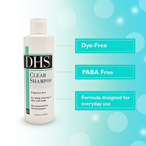 Dhs Clear Shampoo - Women’s And Men’s Shampoo For Sensitive Skin/Unscented Cleansing Shampoo Cleans Hair And Treats Dry Scalp/Irritant-Free, Paraben-Free, Fragrance-Free, And Dye-Free / 8Oz #TOP2