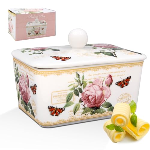 The Leonardo Collection Butterdose Redoute Rose von Pierre-Joseph...