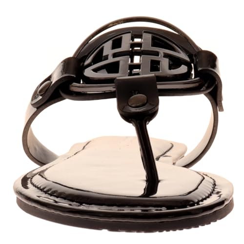 Image of Pierre Dumas Women's Medallion Vegan Slide Thong Flip Flop Flat Sandal