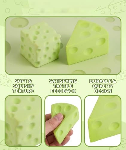Image of 2Pcs Cheese Squishy, Taba Squishy, Dumpling Squishy-Stretchy Food-Shaped Sensory (green1)