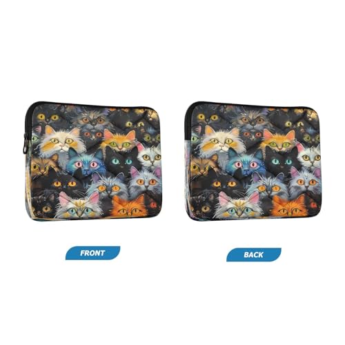 Funda para portátil de 13-14 pulgadas impermeable con diseño de gatos miniatura 2