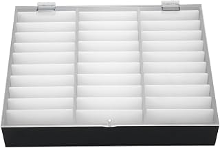 Nail Tips Storage Box, Plastic Nail Art Organizer, Black and White, 1 Pack | Plastic, multi-grid layout, 10.12 x 8.86 x 2.17 in, for gems, beads, rhinestones, home or salon use