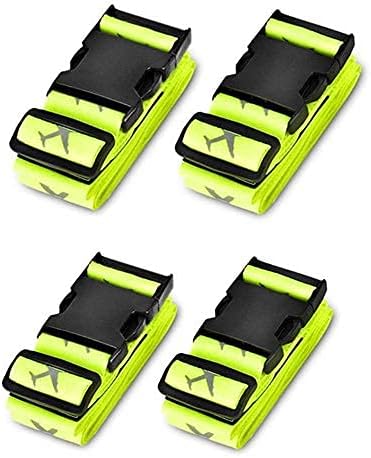 Bansga Luggage Strap Suitcase Belts Travel Accessories 4-Pack(Green&Green), 230Centimeter