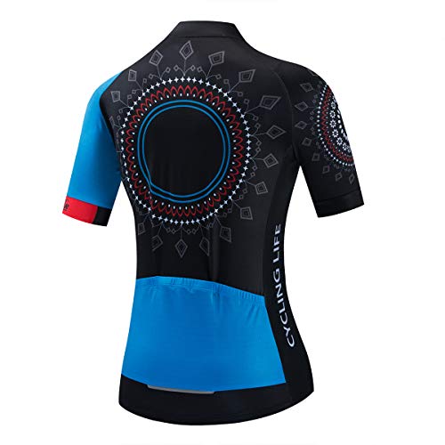 Image of Cycling Jerseys Women Bike Shirts Short Sleeve Bicycle Clothes Breathable Stretch Labric Bicycle Uniforms