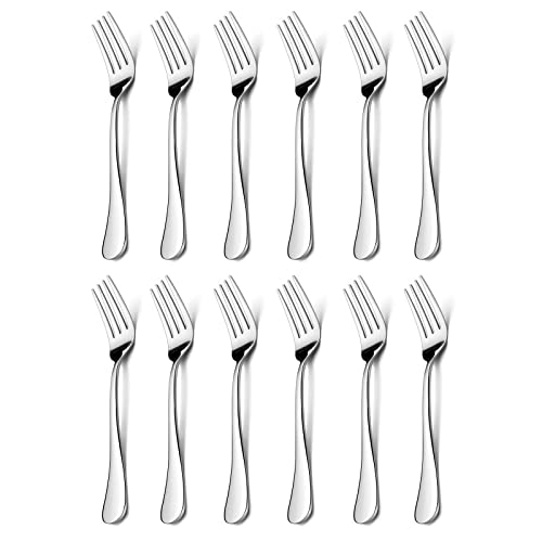 12-Pieces Salad Forks, HaWare High Quality Stainless Steel 6.7 Inches Small Dessert Forks, Classic Elegant Design, Mirror Polished, Dishwasher Safe