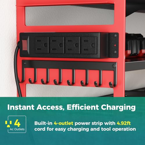 OLIXIS Power Tool Organizer Wall Mount with Charging Station for Garage by OLIXIS - Used condition - Image 3
