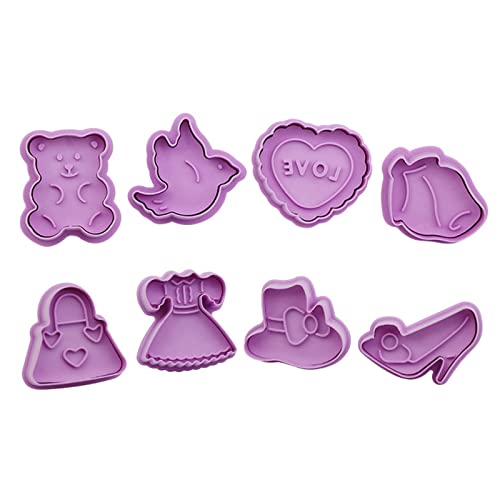 Juego de cortadores de galletas de vacaciones de dibujos animados 3D molde en relieve de galletas molde para hornear pasteles adecuado para fondant estampador de cocina