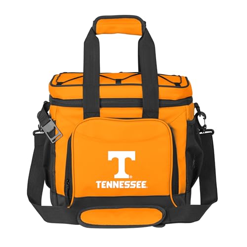 Logo Brands NCAA Tennessee Volunteers Flex 24-Can Cooler - Heat-Sealed Leak-Proof Lining, Built-in Bottle Opener, Adjustable Shoulder Strap- Great for Tailgates & Picnics