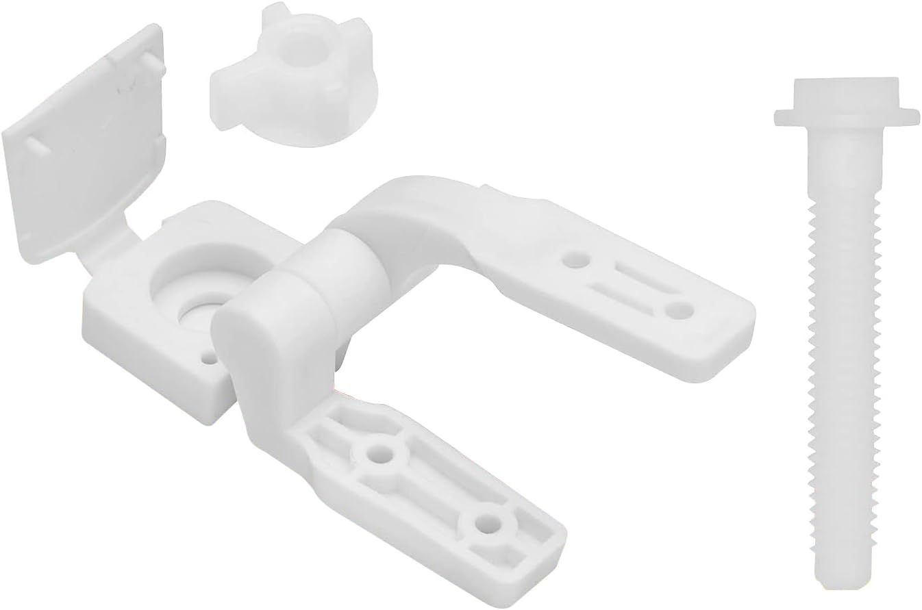 1 Set Universal White Plastic Toilet Seat Hinge Replacement Toilet Seat Cover With Bolts Screws Nuts