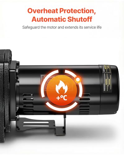 VEVOR 1.5 HP Shallow Well Jet Pump, AC 115/230 Volt, 4250 GPH Dual Voltage Cast Iron Well Jet Pump, with 108 ft Max Head Lift, Easy Voltage Switching, for Garden Irrigation, Lawn Sprinkler System - Thumbnail 5
