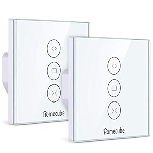 Homecube Smart gordijnschakelaar, wifi-rolluikschakelaar, smart jaloezieën, schakelaar met touchpaneel, Alexa en Google…