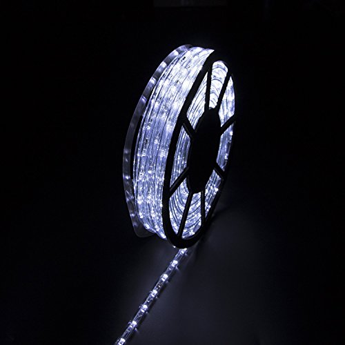 Walcut Led Rope Lights Indoor Outdoor, Cool White 50Ft 540 Leds String Lights, Waterproof Flexible Decorative Party Christmas Holiday Business Restaurant Light Kit 110V #TOP3